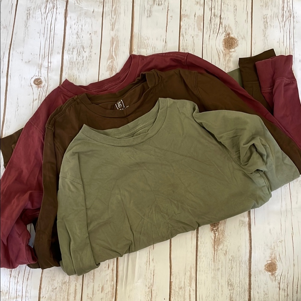 George Red and Green Relaxed Long Sleeve Tees